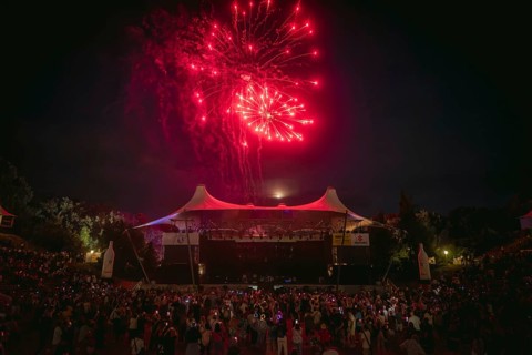Closing fireworks at the Berliner Rundfunk 91.4 Open Air in the Berlin Parkbühne Wuhlheide on 05.07