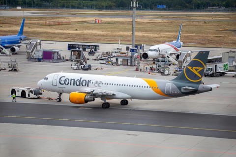 Condor passenger aircraft at Frankfurt am Main Airport