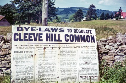 Bye-Laws notice at Cleeve Hill Common, Gloucestershire, England, UK 1960s