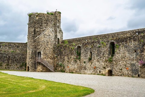 Castle ruin of Chateau de Saint-Sauveur-le-Vicomte, Manche, Normandy, France