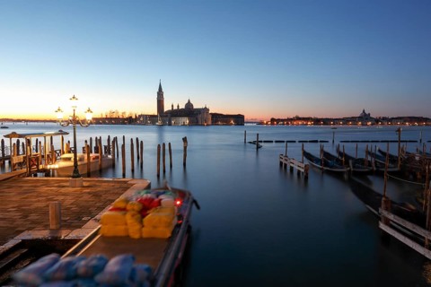 View from the Ponte della Paglia to the Isola di San Giorgio with San Giorgio Maggiore, Venice,