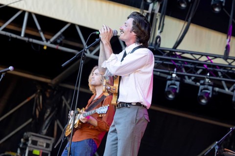 Zane Acord, Singer, bass player, The Thing, indie rock band, USA, live open air at the Citadel