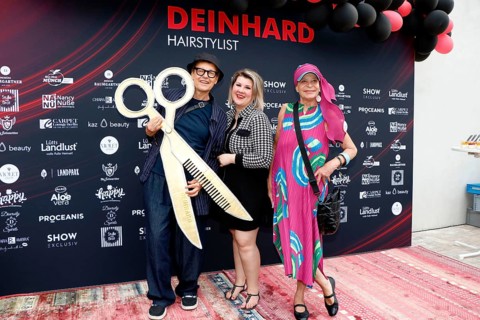 Rolf Scheider, Janine Becker and Barbara Engel at the VIP opening of the new Deinhard Salon Am