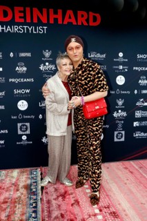 Barbara Schöne and Julian F. M. Stöckel at the VIP opening of the new Deinhard Salon Am Mühlanger