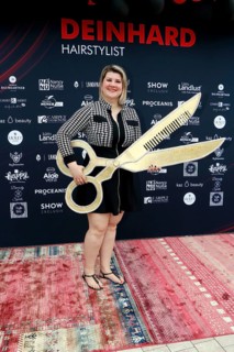 Janine Becker (owner) at the VIP opening of the new Deinhard Salon Am Mühlanger 3, Berlin, 28 June