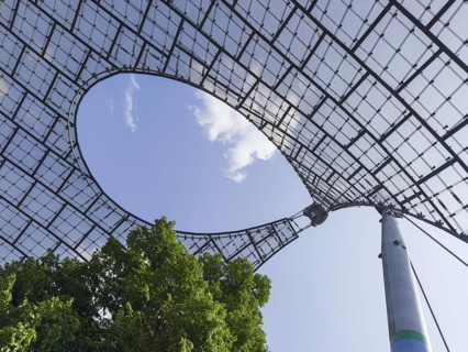 Roof construction, Olympic Park, Munich, Bavaria, Germany