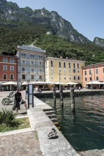 Limone, old town, harbour area, Lombardy, Italy