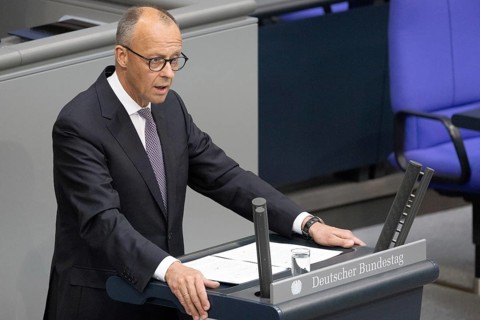 Berlin, Germany - 24 June 2025: Federal Chancellor Friedrich Merz during his government statement