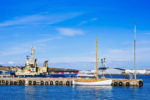 The tug SVITZER GAIA is moored in the harbour of Lysekil, Bohuslän, Västra Götalands län, Sweden,