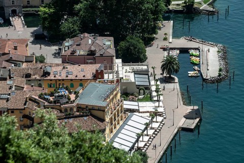 View of Riva del Garda, Italy, from the Bastione