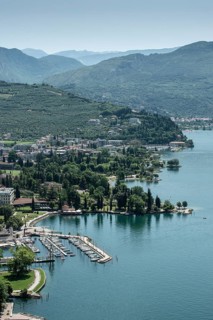 View of Riva del Garda, Italy, from the Bastione