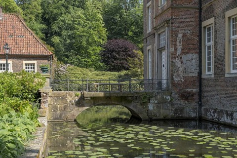 Moated castle Haus Welbergen, Ochtrup, Welbergen, Münsterland, North Rhine-Westphalia, Germany