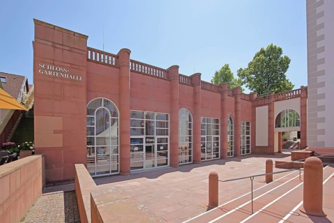 Modern building Schlossgartenhalle built in 1988, Ettlingen, Black Forest, Northern Black Forest,