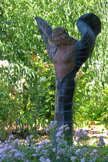 Sculpture Female Winged Figure by Volker Krebs 1986, Modern Art, Female Figure with Wings, Angel,