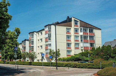 Apartment building built in 1962 in Ystad, Skåne County, Sweden, Scandinavia