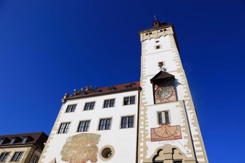 Grafeneckart, oldest part of the town hall, Würzburg, Lower Franconia, Bavaria, Germany