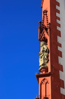 Detail of the façade, St Mary's Chapel on the Würzburg market square, Würzburg, Lower Franconia,