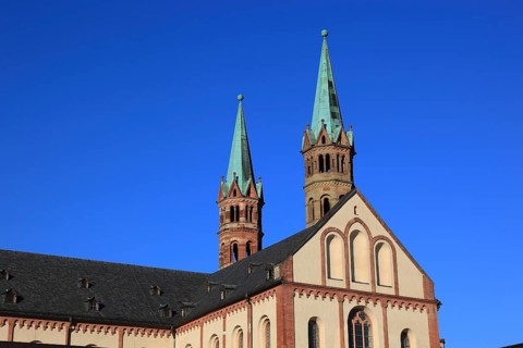 East view of St Kilian's Cathedral in Würzburg, Lower Franconia, Bavaria, Germany