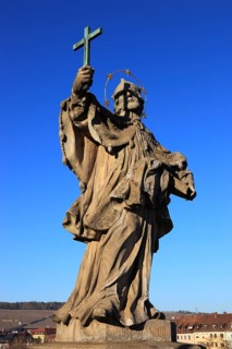 St John of Nepomuk on the Old Main Bridge, Würzburg, Lower Franconia, Bavaria, Germany