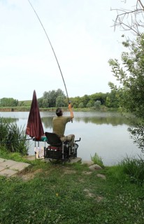 Fisherman, Angler at the lake, South Hungary, Hungary, South Hungary, Hungary