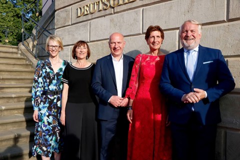 Nina Englert, Elisabeth Sobotka, Kai Wegner, Ilka Horstmeier and guest at the arrival of Charles