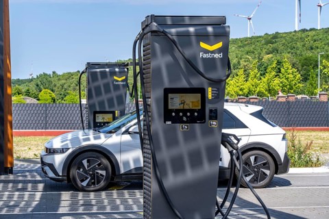 Electric charging station on the site of the former Lohberg colliery in Dinslaken, operated by