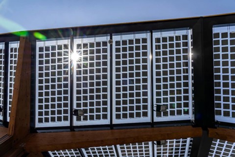 Transparent solar roof of the electric charging station on the site of the former Lohberg colliery