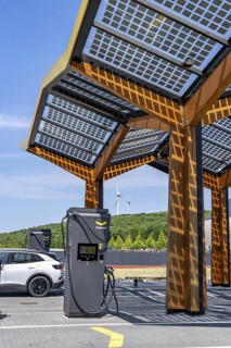 Electric charging station on the site of the former Lohberg colliery in Dinslaken, operated by