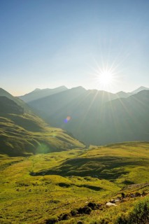 Sunrise in the Mountains at Hochalpenstraße, view from Fuscher Lacke, Pinzgau, Salzburg, Austria
