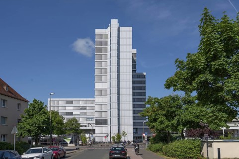 Town Hall, built 1969 to 1971, Erlangen, Middle Franconia, Bavaria, Germany