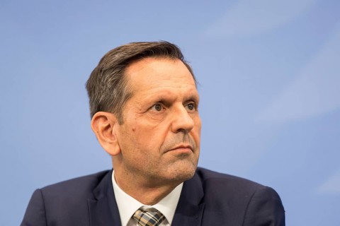 Olaf Lies (SPD, Minister-President of Lower Saxony) during a press conference after the