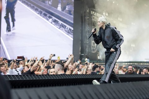 Emily Armstrong, lead singer of Linkin Park live on From Zero World Tour 2025 at the Olympiastadion
