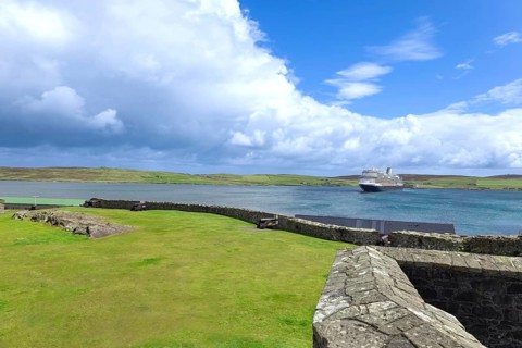 Lerwick, a coastal city in Shetland Scotland British Islands in England with scenic medieval houses