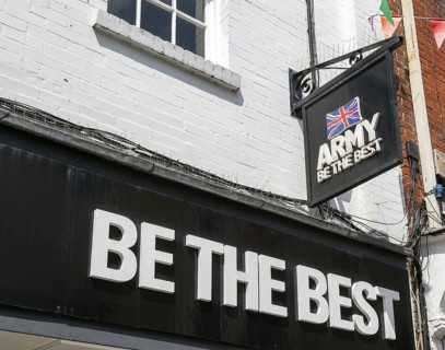 Army Be The Best, army recruitment office, Salisbury, Wiltshire, England, UK