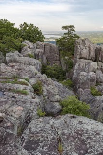 View of Weiss Lake from Cheyene Rock Village park near Leesburg, Alabama