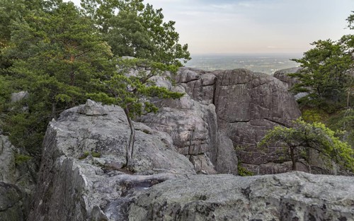 View of Weiss Lake from Cheyene Rock Village park near Leesburg, Alabama