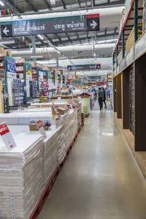 Building materials inside the Mega Home Center warehouse store in Chiang Rai, Thailand