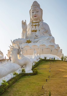 Guan Yin (Goddess of Mercy) statue at Wat Huay Pla Kang Temple in Chiang Rai province of Northern