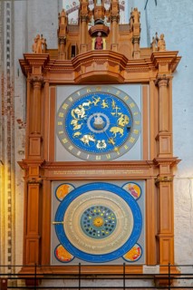Astronomical clock St Mary's Church inside Lübeck Germany
