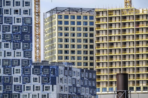 Construction of over 920 student flats at Cambridgelaan in the Science Park, University of Utrecht,