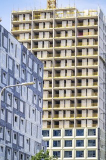 Construction of over 920 student flats at Cambridgelaan in the Science Park, University of Utrecht,