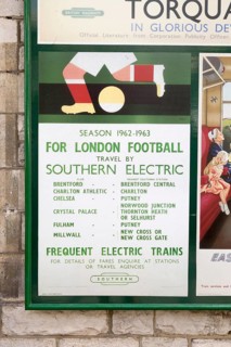 Vintage British Railways rail advertising poster, Swanage railway station, Dorset, England, UK