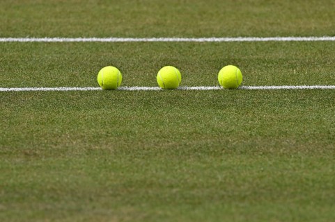 Three tennis balls lying on the grass, Tennis, ATP 250, BOSS Open 2025, Stuttgart,