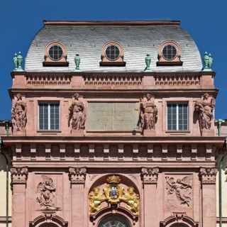 Darmstadt Residential Palace, main portal of the new building by Louis Rémy de la Fosse, Darmstadt,