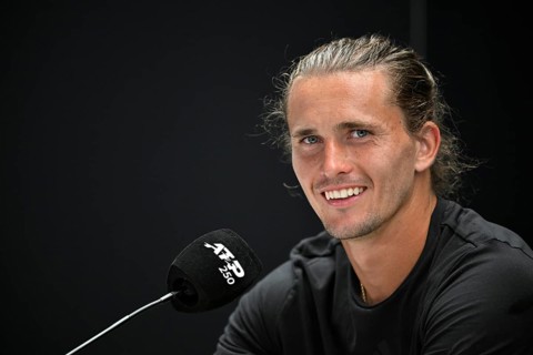 Press conference, PK, portrait, Alexander Zverev GER, smiles, tennis, ATP 250, BOSS Open 2025,