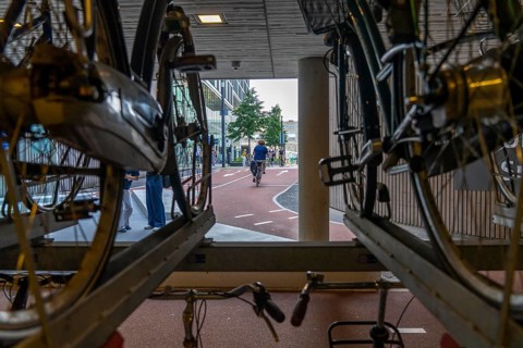Central bicycle car park at Stationsplein, the largest bicycle car park in the world with over 13,