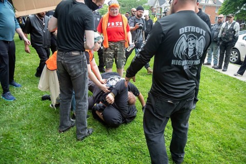 Detroit, Michigan USA - 14 June 2025 - Thousands gathered for a 'No Kings' rally, protesting
