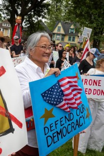 Detroit, Michigan USA - 14 June 2025 - Thousands gathered for a 'No Kings' rally, protesting