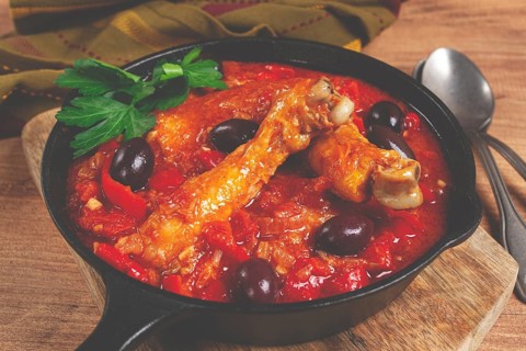 Pollo alla romana, Roman chicken, homemade, no people