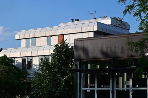 Parts of the Rostlaube and Silberlaube building complex at Freie Universität Berlin in Dahlem